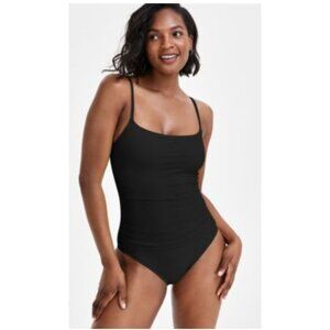La Blanca Womens Island Goddess One-Piece Swimsuit Black Size 4 UPF+50 Elegant